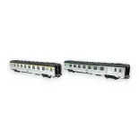 Set of 2 stainless steel DEV cars - Jouef HJ4176 - SNCF - EP IV - 2R