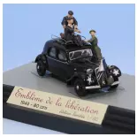 Citroën Traction 11A 1935, tête d'une colonne Américaine à la libération, 2 étoiles blanches, galerie de toit et 5 personnages - Sai 6193 - HO 1/87