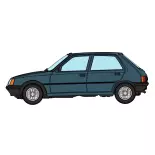 Voiture Peugeot 205 GE - REE MODELS CB152 - HO 1/87 - Bleue "TOPAZE"