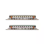 Set mit 2 Reisezugwagen Corail Vtu - AZAR MODELS V01-OR1 - Z 1/220 - SNCF - EP IV