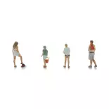 Lot de 4 figurines "La vie en camping" - Artitec 5870096 - HO 1/87