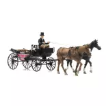 Voiture Landau ouverte avec cheval et cocher - Artitec AR387.423 - HO 1/87