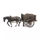 Charette à 2 roues et 1 cheval - Artitec AR387.287 - HO 1/87