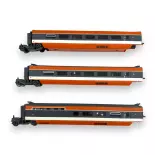 Set mit 3 Wagen TGV Sud-Est 1981 - Jouef HJ3014 - SNCF - HO 1/87 - EP IV - 2R - Analog