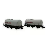 Set of 2 3-axle tank wagons "Petrole de l'Ouest" - Arnold HN6677 - SNCF - N 1/160 - EP IV - 2R