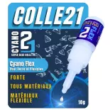 Colle Cyanoacrylate pour vitre, colle pour plexiglass, colle Flexible - Colle21 - 10g