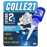 Colle Résine Blanche LED UV - Colle21 - 25mL