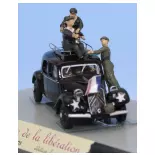 Citroën Traction 11A 1935, tête d'une colonne Américaine à la libération, 2 étoiles blanches, galerie de toit et 5 personnages - Sai 6193 - HO 1/87