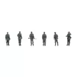 Lot de 6 personnages Infanterie de la Wehrmacht en attente de transport - Artitec 5870066 - HO 1/87