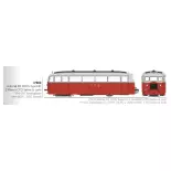 Autorail De Dion tipo NC Saône & Loire N°402, 2 faros, rojo/gris perla, techo gris - Ree Modèles VM057 - HOe/HOm 1/87 - CFD - Ep II/III - Analógico - 2R