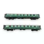 Set di 2 vagoni cucina Ocem FL Pullman Transatlantique A2syfi e A4yfi - Models World 40947 - HO 1/87 - CONDIZIONE - Ep II - 2R