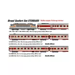 Set van 3 comfortabele passagiersrijtuigen "Étendard" A3rtux + A8tu + A8u - LS Models 40084AC - HO 1/87 - SNCF - Ep IV - 3R