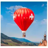 Heißluftballon mit Schweizer Symbol HO 1/87