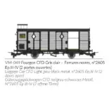 Wagon fourgon gris clair, ferrures noires, N°2605 ( 2 portes ouvertes ) - Ree Modèles VM049 - HOe/HOm - CFD - Ep III/IV - 2R