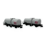 Set of 2 AVIA 3-axle tank wagons - Arnold HN6676 - N 1/160 - SNCF - EP IV - 2R