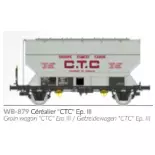 Wagon céréalier FAUVET-GIREL « CTC » - Ree Modèles WB879 - HO 1/87 - SNCF - Ep III - 2R