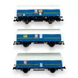 Set de 3 wagons couverts à 2 essieux Vecchietti type Gs4 - Piko 96622 - HO 1/87 - Privée - Ep V - 2R