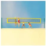 Lot de 4 personnages pratiquant le Beach Volley - Preiser 10528 - HO 1/87