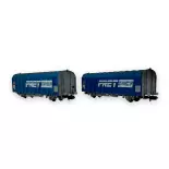 Set of 2 covered freight wagons - Arnold HN6696 - SNCF - N 1/160 - EP IV-V - 2R