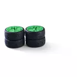 Set van 4 fluorescerend groene 10-spaakswielen - Carson 500900194 - 1/10