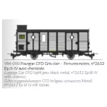 Carrozza grigio chiaro, allestimenti neri, N°2612 con ciminiera - Ree Models VM050 - HOe/HOm - CFD - Ep III/IV - 2R