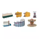 Kit de 7 attractions pour fête foraine - Faller 140460 - HO 1/87