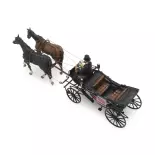 Voiture Landau ouverte avec cheval et cocher - Artitec AR387.423 - HO 1/87