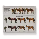 Pack figurines militaires "chevaux de trait" PREISER 16597 - HO 1:87