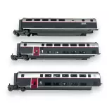 Coffret de 3 voitures TGV Duplex Carmillon - Jouef HJ3016 - SNCF - HO 1/87 - EP VI- 2R 