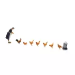 Fermière avec 6 poulets - Artitec AR387.514 - HO 1/87