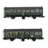 Set 2 Voitures voyageurs de conversion 1ère et 2nd Classe Fleischmann 809911 - N 1/160 - DB