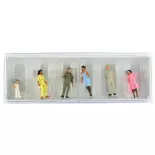 Lot de 6 figurines passants - Preiser 14045 - HO 1/87